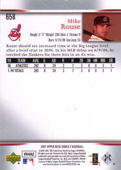 2007 Upper Deck #658 Mike Rouse Back