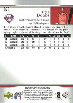 2007 Upper Deck #878 Greg Dobbs Back
