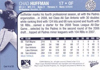 2009 MultiAd Portland Beavers #14 Chad Huffman Back