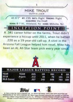 2019 Topps Inception - Red #1 Mike Trout Back