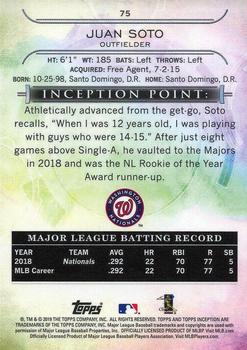 2019 Topps Inception - Orange #75 Juan Soto Back