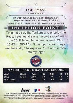 2019 Topps Inception - Blue #55 Jake Cave Back