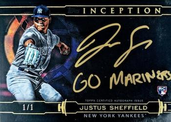 2019 Topps Inception - Inception Silver Signings Gold Ink Inscription #SS-JSH Justus Sheffield Front