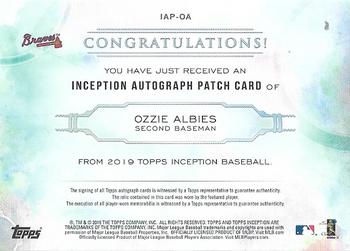 2019 Topps Inception - Inception Autograph Patch #IAP-OA Ozzie Albies Back