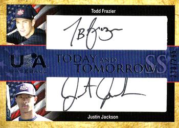 2006-07 USA Baseball Box Set  - Today And Tomorrow Signatures Black #TT-8 Todd Frazier / Justin Jackson Front