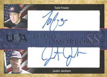 2006-07 USA Baseball Box Set  - Today And Tomorrow Signatures Blue #TT-8 Todd Frazier / Justin Jackson Front