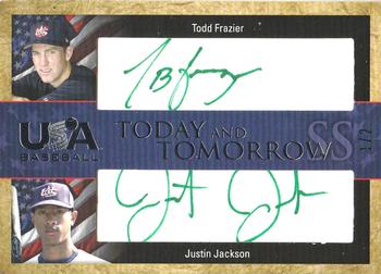 2006-07 USA Baseball Box Set  - Today And Tomorrow Signatures Green #TT-8 Todd Frazier / Justin Jackson Front