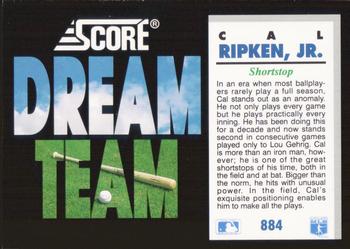 1992 Score #884 Cal Ripken, Jr. Back