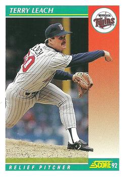 1992 Score #296 Terry Leach Front