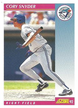 1992 Score #598 Cory Snyder Front