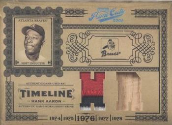2005 Playoff Prime Cuts - Timeline Material Combo CY HR Prime #T-13 Hank Aaron Front