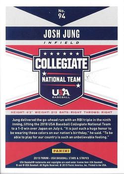 2019 Panini USA Baseball Stars & Stripes - Base Longevity Team Logo Gold #94 Josh Jung Back