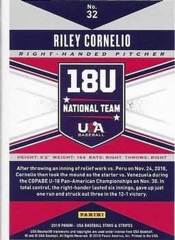 2019 Panini USA Baseball Stars & Stripes - Longevity Base Retail #32 Riley Cornelio Back