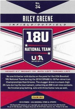 2019 Panini USA Baseball Stars & Stripes - Longevity Base Retail #34 Riley Greene Back