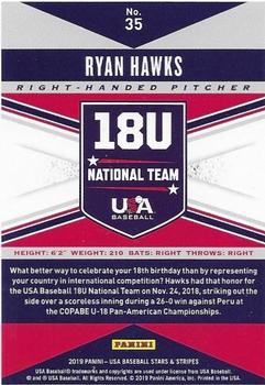 2019 Panini USA Baseball Stars & Stripes - Longevity Base Retail #35 Ryan Hawks Back