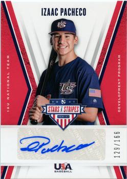 2019 Panini USA Baseball Stars & Stripes - 16U National Team Signatures #16U-IP Izaac Pacheco Front