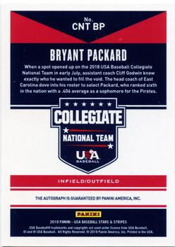 2019 Panini USA Baseball Stars & Stripes - CNT Signatures Black Ink #CNT BP Bryant Packard Back