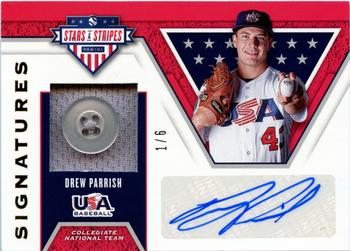 2019 Panini USA Baseball Stars & Stripes - Stars and Stripes Buttons Signatures #S-DP Drew Parrish Front