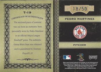 2005 Playoff Prime Cuts - Timeline Material Jersey #T-19 Pedro Martinez Back