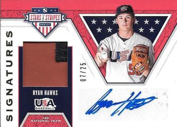 2019 Panini USA Baseball Stars & Stripes - Stars and Stripes Prime Signatures #S-RH Ryan Hawks Front