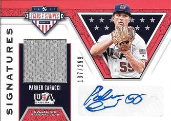 2019 Panini USA Baseball Stars & Stripes - Stars and Stripes Signatures #S-PC Parker Caracci Front