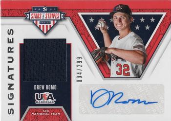 2019 Panini USA Baseball Stars & Stripes - Stars and Stripes Signatures #S-DR Drew Romo Front