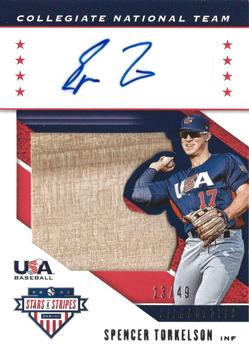 2019 Panini USA Baseball Stars & Stripes - USA BB Silhouettes Signatures Bats #USA-AK Spencer Torkelson Front