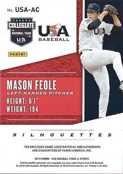 2019 Panini USA Baseball Stars & Stripes - USA BB Silhouettes Signatures Jerseys #USA-AC Mason Feole Back