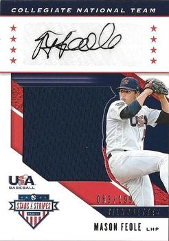 2019 Panini USA Baseball Stars & Stripes - USA BB Silhouettes Signatures Jerseys #USA-AC Mason Feole Front