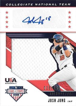 2019 Panini USA Baseball Stars & Stripes - USA BB Silhouettes Signatures Jerseys #USA-AE Josh Jung Front