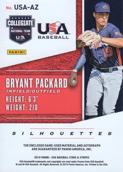 2019 Panini USA Baseball Stars & Stripes - USA BB Silhouettes Signatures Jerseys #USA-AZ Bryant Packard Back