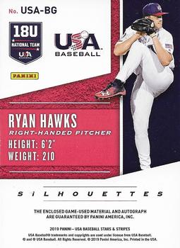 2019 Panini USA Baseball Stars & Stripes - USA BB Silhouettes Signatures Jerseys #USA-BG Ryan Hawks Back