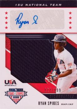 2019 Panini USA Baseball Stars & Stripes - USA BB Silhouettes Signatures Jerseys #USA-BU Ryan Spikes Front