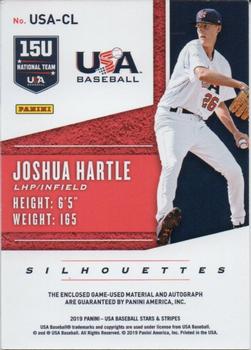2019 Panini USA Baseball Stars & Stripes - USA BB Silhouettes Signatures Jerseys #USA-CL Joshua Hartle Back
