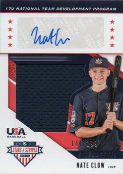 2019 Panini USA Baseball Stars & Stripes - USA BB Silhouettes Signatures Jerseys #USA-CX Nate Clow Front