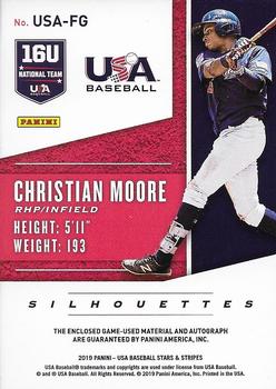 2019 Panini USA Baseball Stars & Stripes - USA BB Silhouettes Signatures Jerseys #USA-FG Christian Moore Back