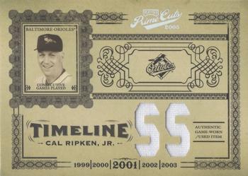 2005 Playoff Prime Cuts - Timeline Material Jersey Position #T-46 Cal Ripken Jr. Front