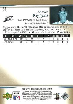 2007 Upper Deck First Edition #44 Shawn Riggans Back