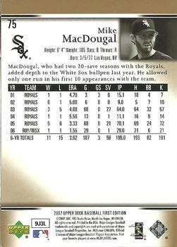 2007 Upper Deck First Edition #75 Mike MacDougal Back