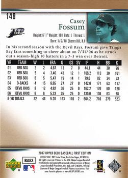 2007 Upper Deck First Edition #148 Casey Fossum Back