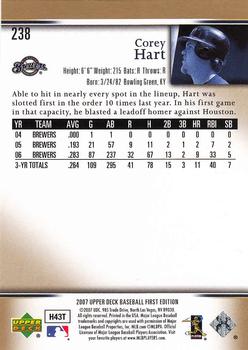2007 Upper Deck First Edition #238 Corey Hart Back