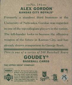 2007 Upper Deck Goudey #141 Alex Gordon Back