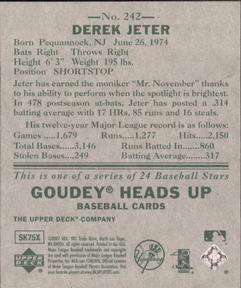 2007 Upper Deck Goudey #242 Derek Jeter Back