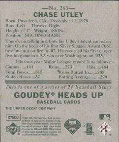 2007 Upper Deck Goudey #263 Chase Utley Back