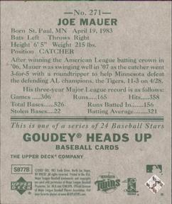 2007 Upper Deck Goudey #271 Joe Mauer Back