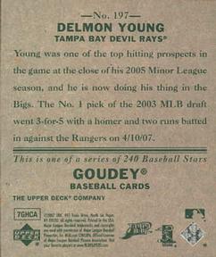 2007 Upper Deck Goudey #197 Delmon Young Back