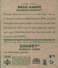 2007 Upper Deck Goudey #199 Brad Hawpe Back