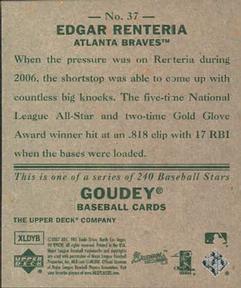 2007 Upper Deck Goudey #37 Edgar Renteria Back