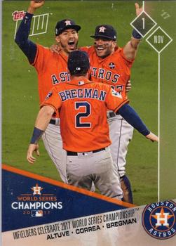 2017 Topps Now Houston Astros World Series Champions #WSC-18 Jose Altuve / Carlos Correa / Alex Bregman Front