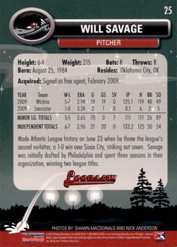 2010 Choice Great Lakes Loons #25 Will Savage Back
